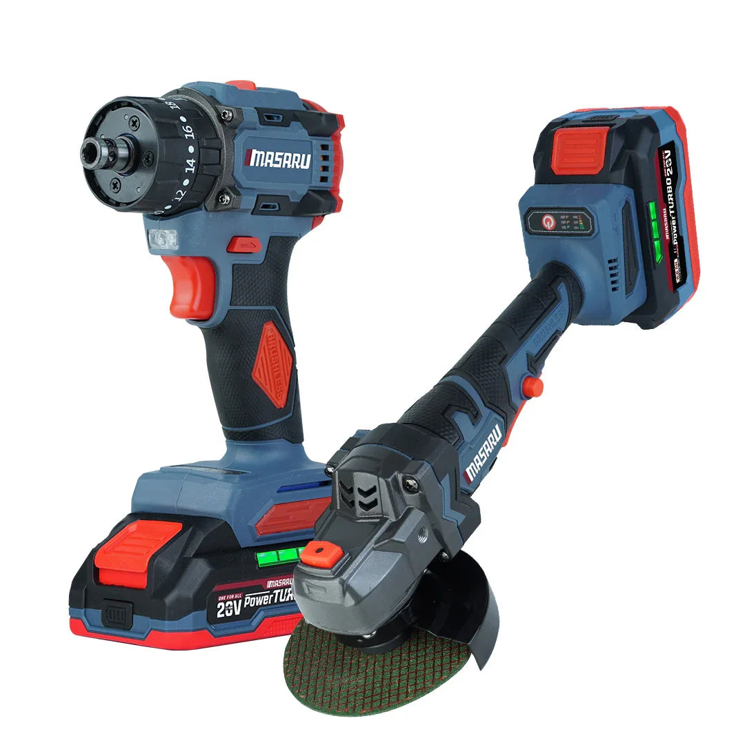 ชุดคู่สว่านไขควงกระแทก SCDI-105 และเครื่องเจียร์ไร้สาย SCG-605 แบรนด์ Masaru 20V