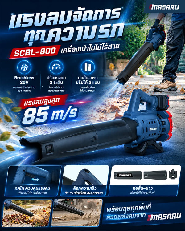 เคลียร์ใบไม้เปียกหน้าฝนง่ายๆ ด้วย MASARU SCBL-800