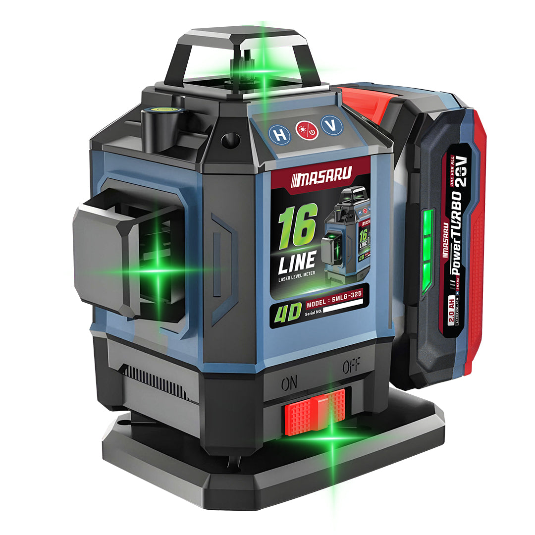 เครื่องวัดระดับเลเซอร์แบบแสงสีเขียว 16 เส้น (LASER LEVEL METER) SMLG-325