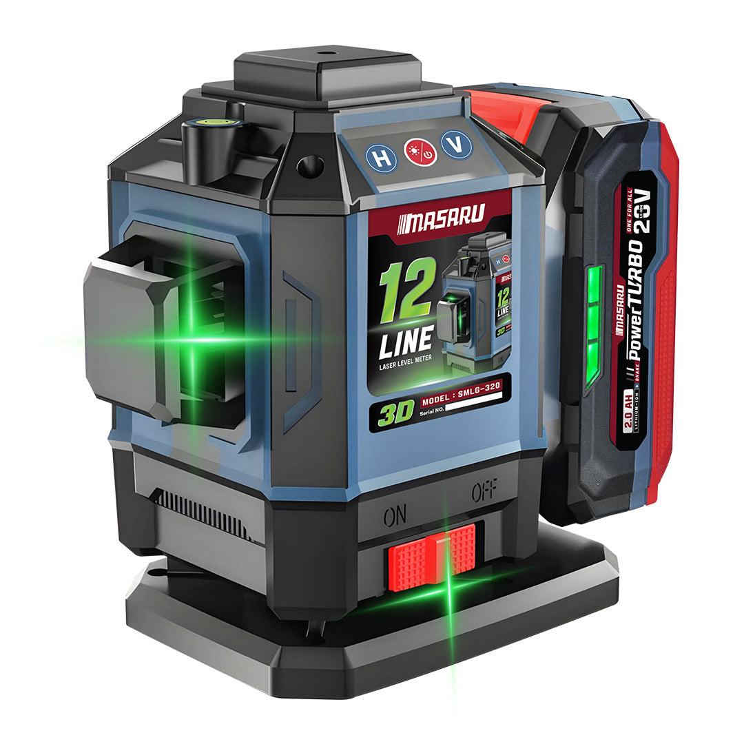 เครื่องวัดระดับเลเซอร์แบบแสงสีเขียว 12 เส้น (LASER LEVEL METER) SMLG-320