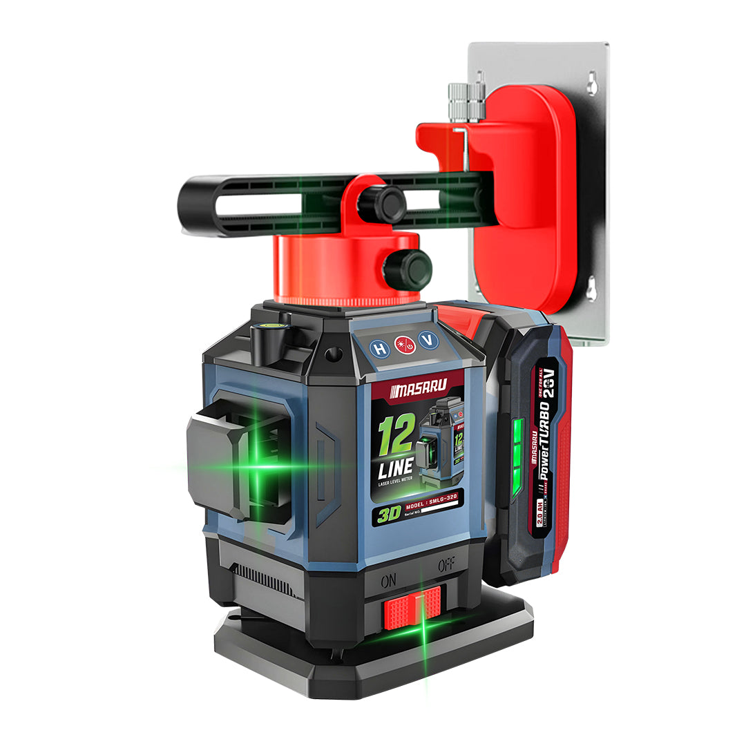 เครื่องวัดระดับเลเซอร์แบบแสงสีเขียว 12 เส้น (LASER LEVEL METER) SMLG-320