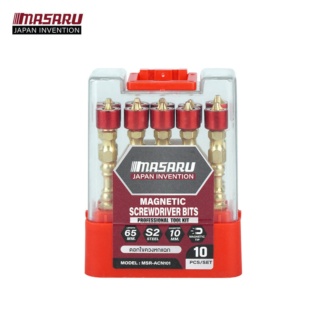 ชุดดอกไขควงปอกแม่เหล็ก ขนาด65mm 10 ชิ้น (MAGNETIC SCREWDRIVER BITS) MSR-AN101